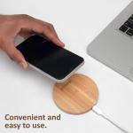 Olive 15w round wireless bamboo charger