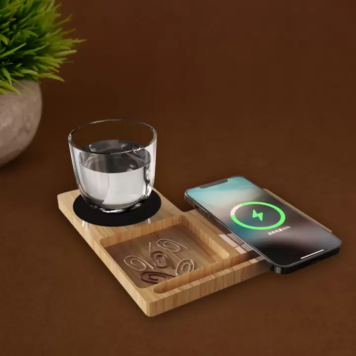 Alder wireless charger with planter