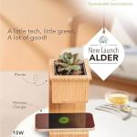 Alder wireless charger with planter